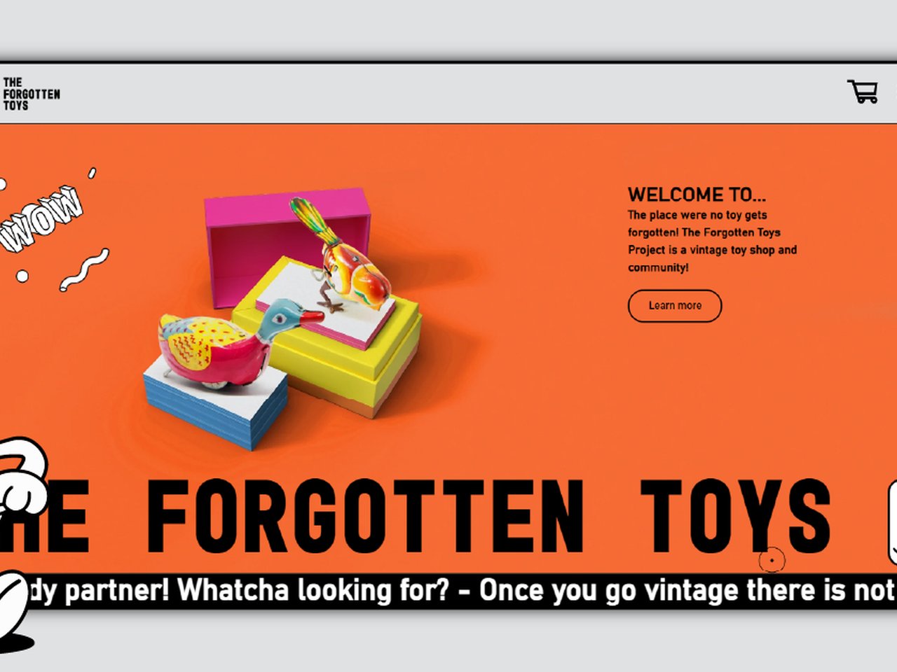 The Forgotten Toys online shop homepage